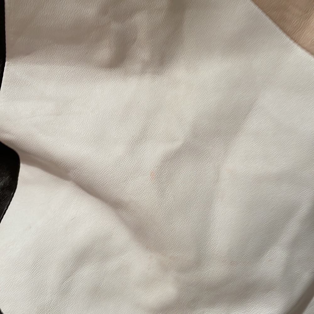 Art deco Givenchy lamb leather pencil skirt size 4 AS IS stains look at pic - Picture 2 of 7
